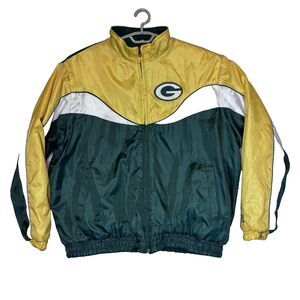 Vintage Green Bay Packers NFL Football Reversible Zip Up Sports Jacket XL